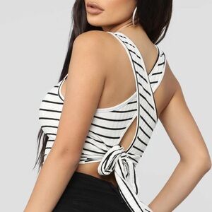 NEW Fashion Nova Lost In Love Striped Crop Top